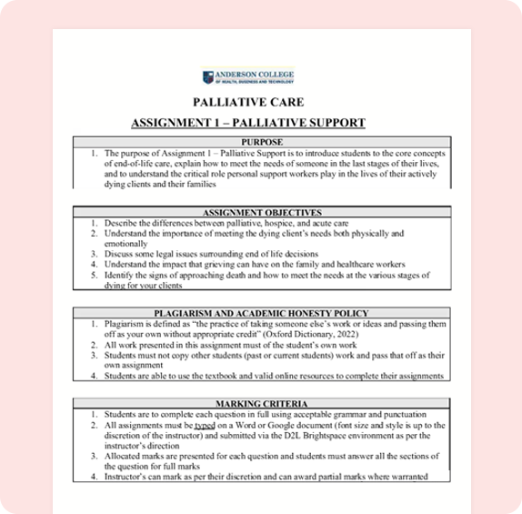 Palliative Care Assignment Services Palliative Care Assignment Services