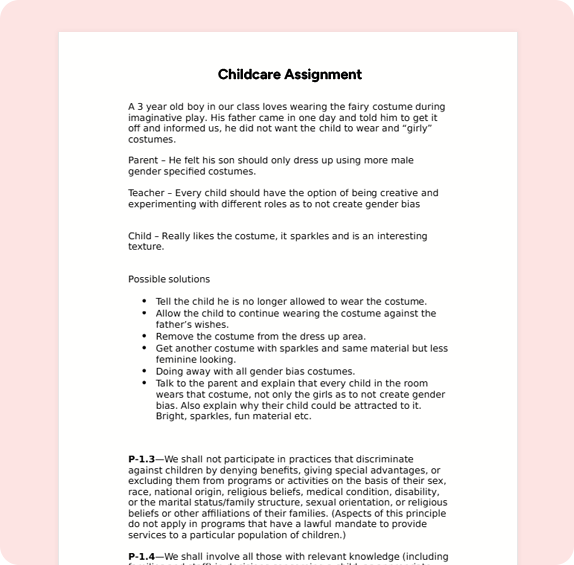 Professional Childcare Assignment Help